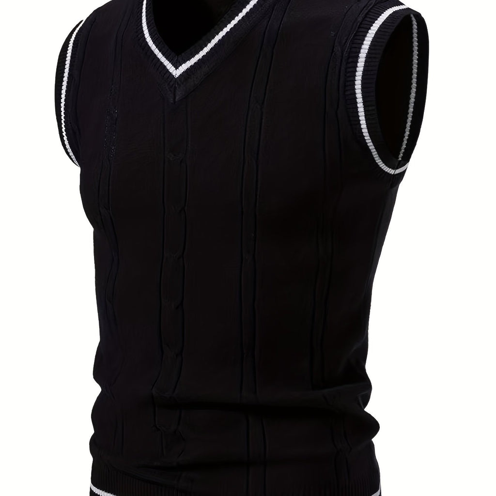 Gilet Homme Nouveau Design Maille Torsadée - Cross-Border
