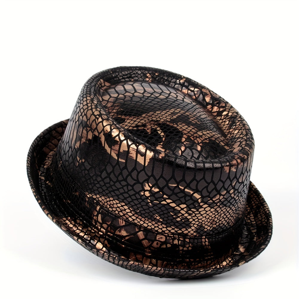 Men's Jazz Flat Leather Top Hat Street Hat