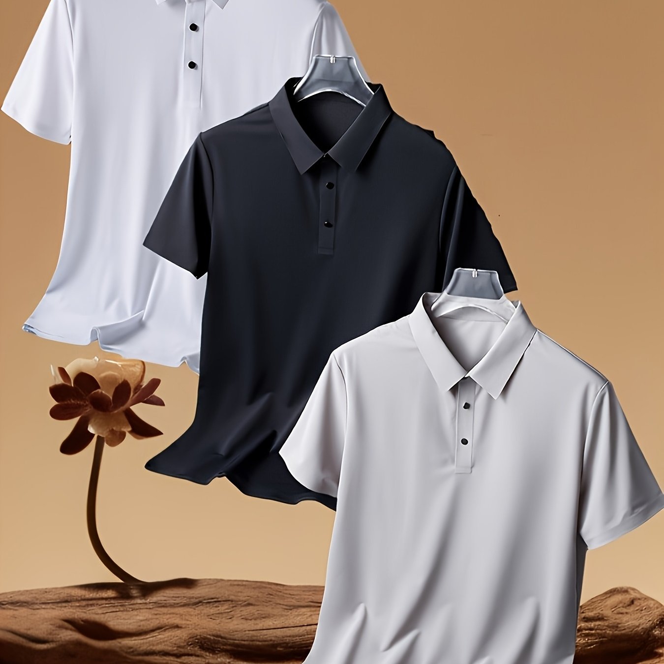 New Summer Solid Color Simple Casual Sports Polo Shirt for Men with a Collar And Short Sleeves.