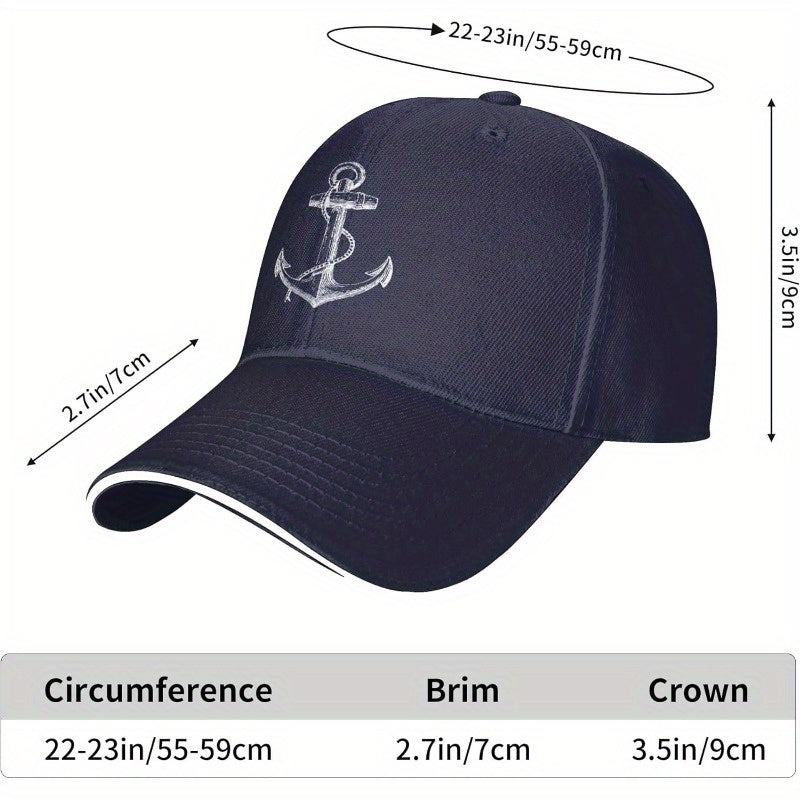 Nautical Knot Anchor Baseball Cap Men Women Adjustable Peaked Sandwich Dad Hats Golf Hat