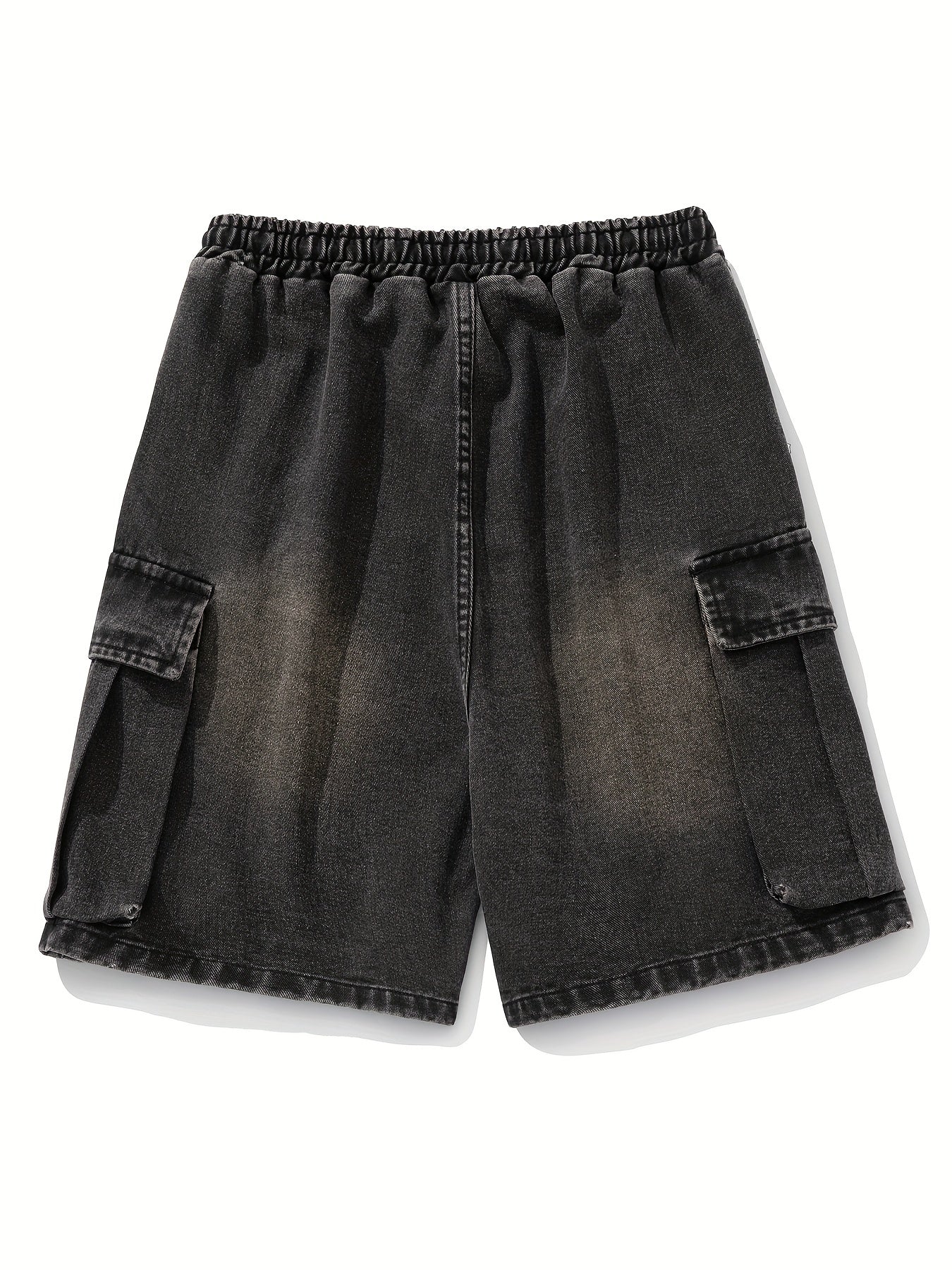 Men's Casual Denim Shorts with Side Pockets - Loose Fit, Drawstring Waist, Cotton Blend, Summer Streetwear