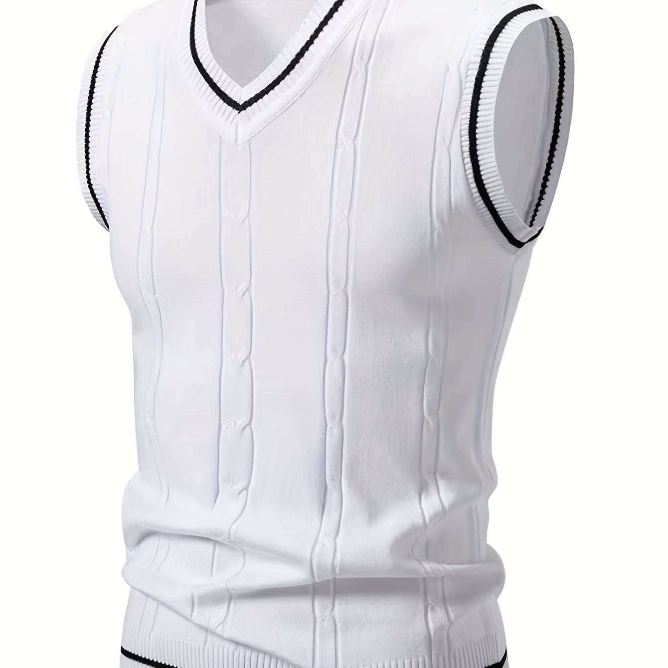 Gilet Homme Nouveau Design Maille Torsadée - Cross-Border