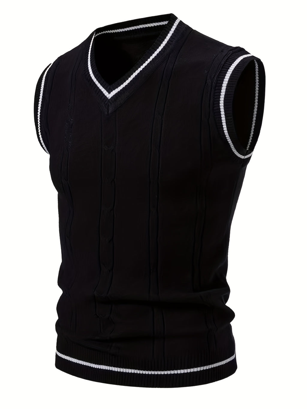 Gilet Homme Nouveau Design Maille Torsadée - Cross-Border