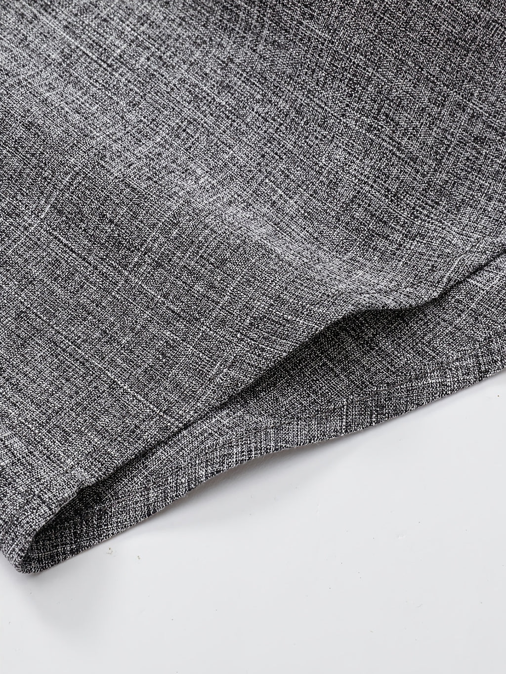 Men's Casual Linen Button- Shirt - Short Sleeve, Black & Gray, Lightweight & Breathable, Perfect for Beach, Summer, Weddings & Outdoor Activities, Outdoor Casual Top | Turndown Collar Shirt | Breathable Material