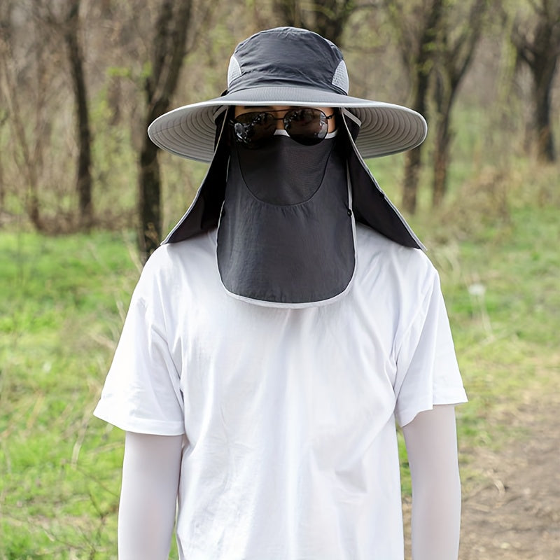 1pc Men'S Oversized Bucket Hat with Sun Protection, Wide Brim, Breathable Polyamide Fabric, Ideal for Summer Outdoor Activities - Fishing, Hiking, and Sports, Outdoor Gear | Stylish Headgear | Comfortable Fit