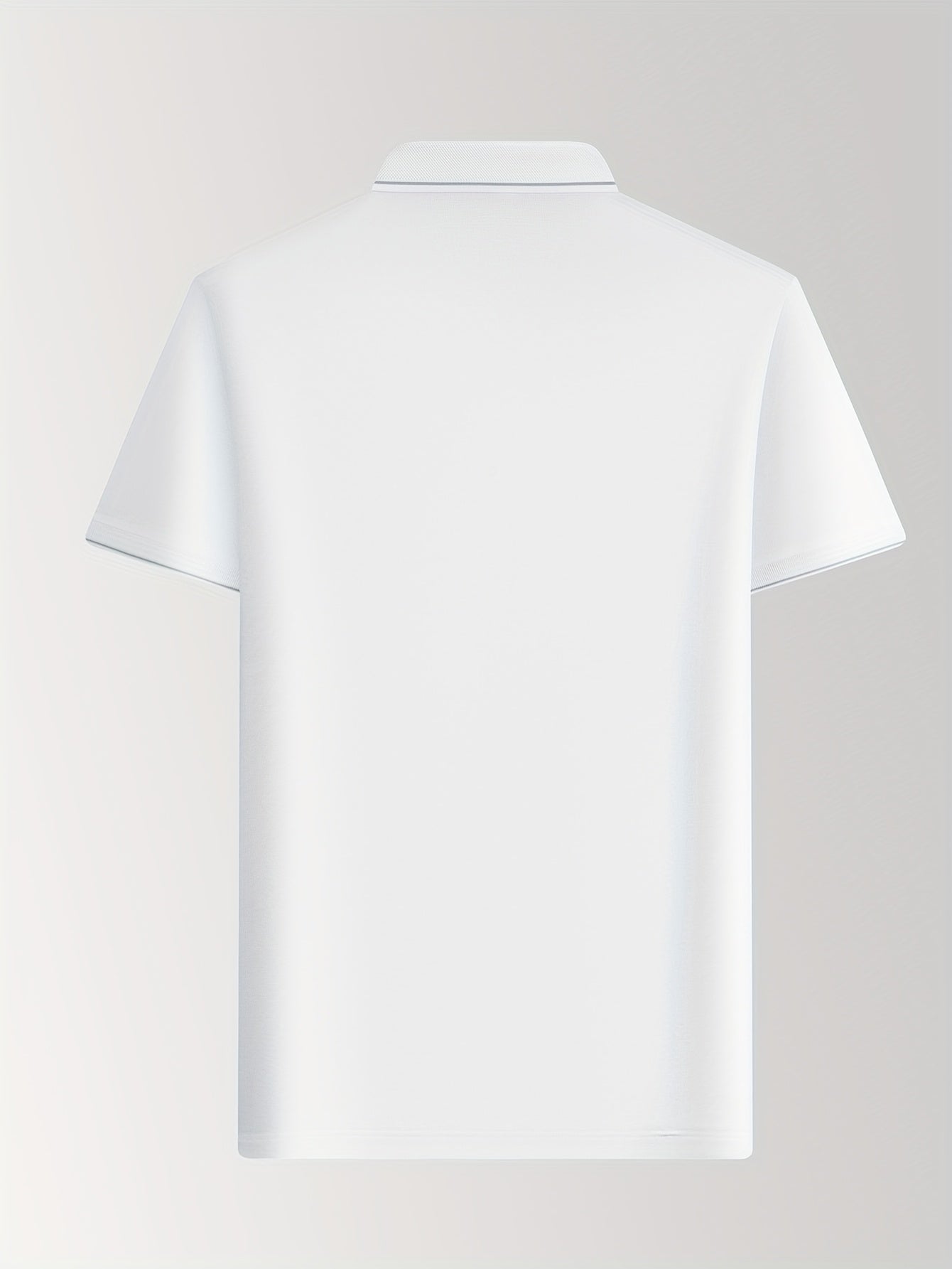 Men'S Casual Summer White Polo Shirt - Breathable, Short Sleeve, 3\u002F4 Length Buttons, Regular Fit, Casual Occasion, Casual Attire | Classic Polo Shirt | Breathable Fabric