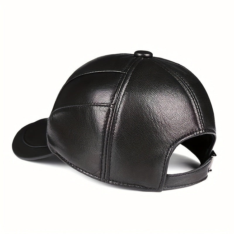 Premium Sheepskin Baseball Cap, Fashion Casual for Men and Women, Suitable for Spring and Autumn Season, Genuine Leather Hat