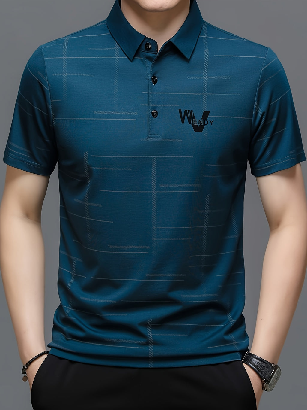 Men'S Summer Golf Shirt - Black Short Sleeve Polo with \